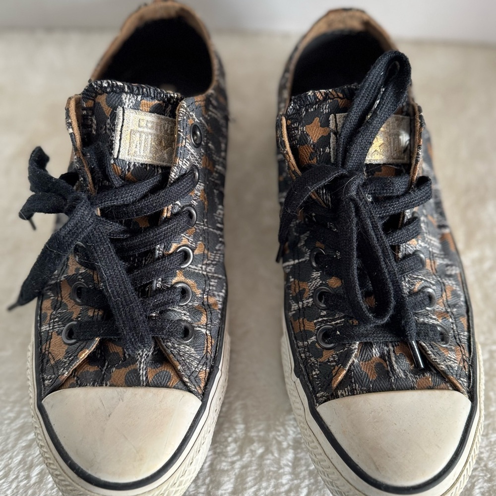 Converse Black and Brown Animal Print Women's Sneakers Sz 7